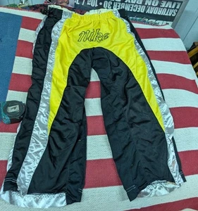 Vtg Nike Motocross Hockey Dirt Bike Pants Size 34 Black Yellow White Racing  - Picture 1 of 9