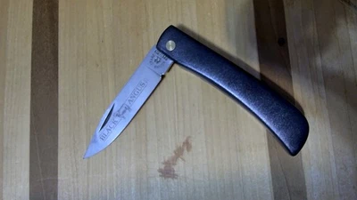 Navaja de bolsillo plegable vintage Kissing Crane KC44 negra Angus Sodbuster Foto 1 de 4