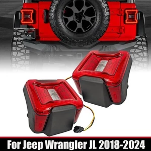 L+R Side For Jeep Wrangler JL 2018-24 LED Tail Lights w/Blind Spot Plug &Bracket - Picture 1 of 11