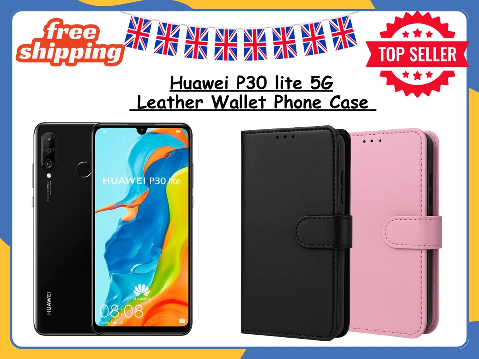 For Huawei P30 Lite 5G Leather Wallet Case Magnetic Flip Stand Phone Cover UK - Image 1 of 1