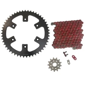 Cadena de transmisión roja 520x114 y piñones 13/51 para Honda CRF250R se adapta a 2004-2009 - Imagen 1 de 1