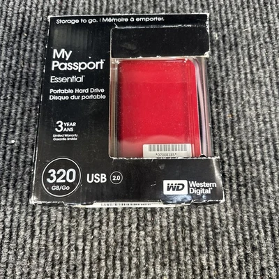WD My Passport Essential 320 GB USB 2.0 Portable External Hard Drive New Sealed! - Image 1 of 4