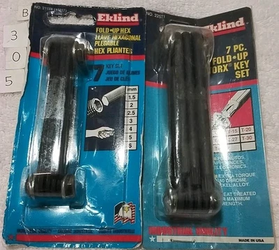 2PC EKLIND 21171 7PC mm- 22571 7PC TORX  FOLDING KEY SET  USA 🇺🇸 - Image 1 of 4