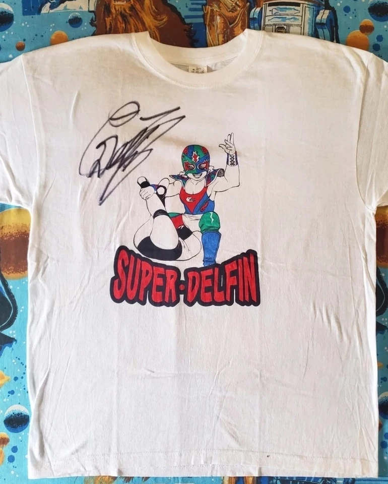 Camisa firmada Super Delfin Vintage Michinoku Pro Wrestling años 90 NJPW WWF ECW FMW Foto 1 de 3