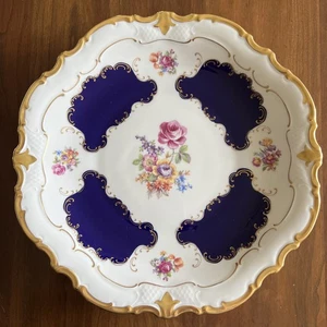 Lg Reichenbach Echt Kobalt Germany Porcelain 13" Platter; Stunning! - Picture 1 of 18