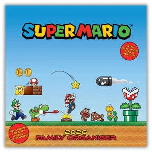 2026 Calendar Super Mario Bros Month to View Nintendo Family Organiser Calendar - Picture 1 of 7