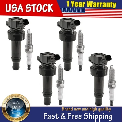 4 x Ignition Coil & Iridium Spark Plugs for Kia Soul Rio 1.6L L4 2012-2019 - Изображение 1 из 4