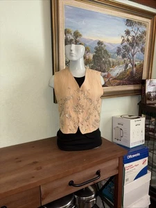 Women’s Size 12 Vintage Silk & Linen Waistcoat by Emanuel Unsaro - Picture 1 of 4
