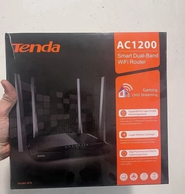 Tenda AC6 AC1200 Dual-Band WLAN-Router 1200 MBit/s 2,4Ghz & 5Ghz - Bild 1 von 3