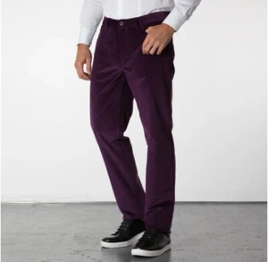 Sebastien James Men’s Sz 34x34 Corduroy Parker Style Pants Plum Purple $240 NWT - Picture 1 of 10