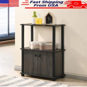 Three Shelf Cabinet Standalone Unit Livingroom Home Office Decor Storage Durable - Picture 1 of 4