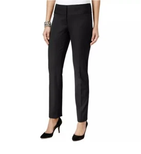 NWT Alfani Womens SZ 12 Black Slim Leg Skinny Pants Trousers Work Office Party - Picture 1 of 10
