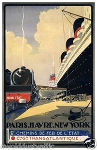 OCEAN LINERS 2138 French Line Ocean Liner - 1930's - Normandie - Poster 11 x 17 - Picture 1 of 4