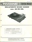 Vintage Panasonic Service MANUAL- Model AA-50-5B2 Mini-Automatic Record Changer