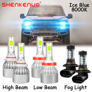 For 2015-2022 Ford F150 - 6X 8000K Blue LED Headlight Hi & Lo + Fog Light Bulbs - Picture 1 of 12