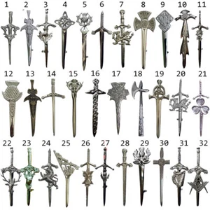 Scottish Kilt Pins Various Design Chrome Finish 4" Highland Pin & Brooch Celtic - Picture 1 of 22