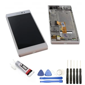 VITRE TACTILE+ ECRAN LCD SUR CHASSIS POUR HUAWEI P7 BLANC OUTILS COLLE - Imagen 1 de 1