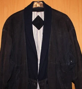 Herren Jacke Blouson Velourleder in dunkelblau Gr. 48 - Bild 1 von 3