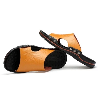 Nuevas sandalias informales para caminar de verano para hombre de cuero antideslizantes para playa al aire libre Foto 1 de 4