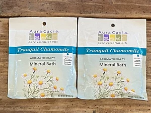 AURA CACIA Aromatherapy MINERAL BATH~Lot of 2~Tranquil Chamomile 2.5oz Expired - Picture 1 of 6