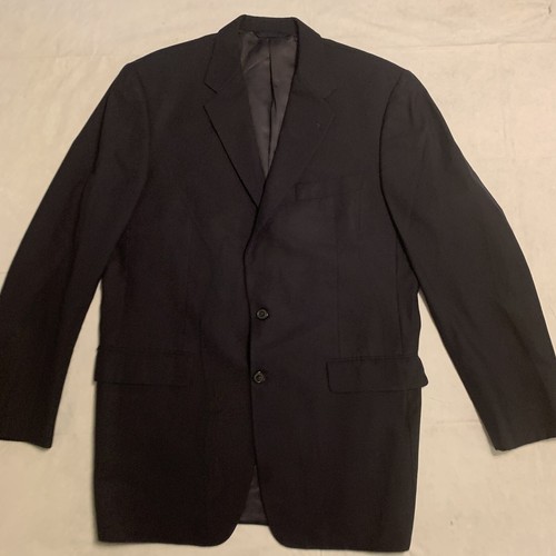 Cappotto sportivo blazer Burberry Kensington da uomo 42 L blu navy 100% lana 2 bottoni