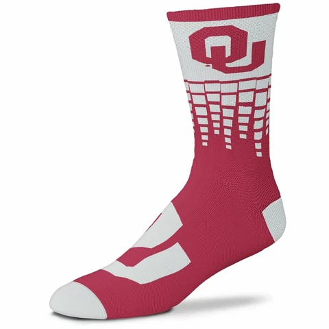 Oklahoma Sooners NCAA For Bare Feet AKM Cubical Remix Adult Crew Socks - Large Cover