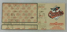 MLB 1995 09/17 NY Yankees at Baltimore Orioles Ticket-Kevin Brown WP