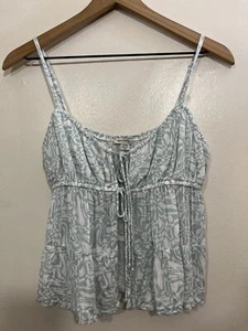 Y2K 90s Babydoll Cami Tie Top S Coquette Fairy Cottagecore Boho Festival Dainty - Picture 1 of 13