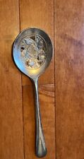 Vintage Leona Silver Plated Acorn Design Large Serving Spoon  8.5” Italy