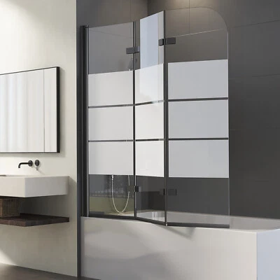 BOROMAL Badewannenaufsatz Duschwand Badewanne Faltbar Glas 3 Teilig Duschabtrennung