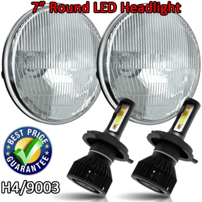Pair DOT 7 inch LED Headlight Hi/Lo Beam Sealed Lamp For Triumph TR6 1969-1976 Foto 1 de 4
