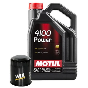 5L Motul 4100 POWER 15W50 Wix Filter Motor Oil Change Kit API SL/CF - Picture 1 of 1