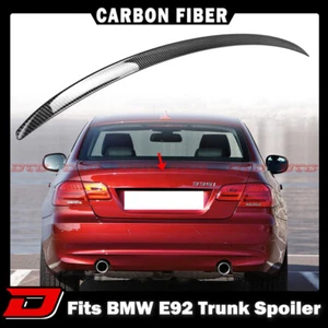 07-13 Fit For BMW 3-Series E92 Coupe M3 Rear Trunk Boot Spoiler Wing carbon Look - Picture 1 of 6