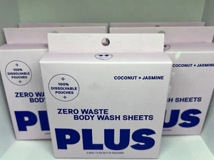 5 Boxes PLUS Zero Waste Body Wash Coconut Jasmine Hiking Camping Dry Soap Sheets - Picture 1 of 9