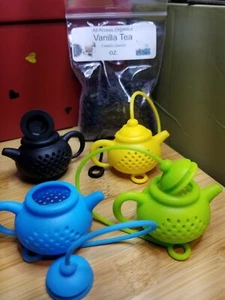 Silicone Teapot Tea Infuser - Multi Color Strainer for Loose Leaf & Herbal Tea - Picture 1 of 2
