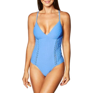 Jessica Simpson Rose Bay Blue Textured One-Piece Swimsuit L48117 Size Large - Picture 1 of 3