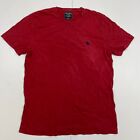 T-Shirt Abercrombie & Fitch groß rot Herren kurzärmelig Rundhals schlichte Baumwolle