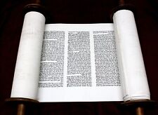 COMPLETE TORAH BIBLE SCROLL HANDWRITTEN ON PARCHMENT JUDAICA ISRAEL