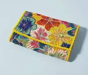 ANTHROPOLOGIE TROPISCHE BLUMEN PERLEN CLUTCH/TASCHE - Bild 1 von 13