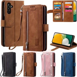 For Samsung A14 A34 A54 A13 A23 A33 A53 5G Zipper Wallet Flip Leather Case Cover - Picture 1 of 36