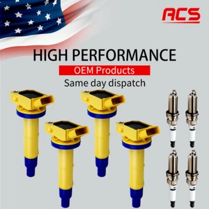 4 OEM High Performance Ignition Coil & Iridium Spark Plug For Toyota Camry UF333 - Picture 1 of 16