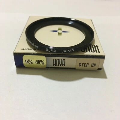 HIGH QUALITY VINTAGE HOYA 48-58MM STEP UP FILTER RING MADE IN JAPAN IN ITS BOX - Image 1 of 4
