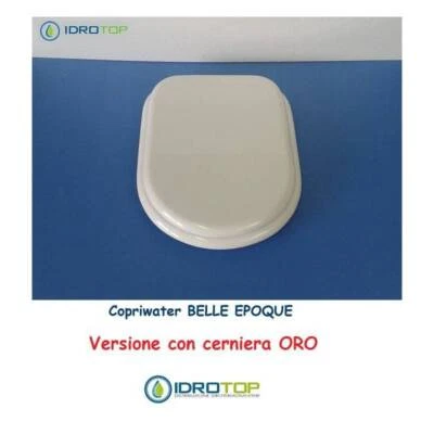 Copriwater Cesame  BELLE EPOQUE BIANCO Cerniera Oro-Sedile-Asse Wc - Immagine 1 di 4