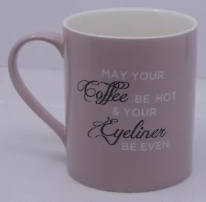 HAZEL & CO. CERAMIC COFFEE MUG, CUP, EYELINER HUMOR - Picture 1 of 4