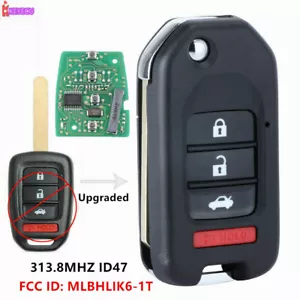 Llavero remoto abatible sin cortar mejorado 313,8 MHZ para Honda 2013 2014 2015 MLBHLIK6-1T - Imagen 1 de 3
