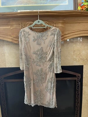 evening gown size 6 sequin Pisarro Nights Mother Of The Bride Dress - Imagem 1 de 4