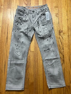 Rock Revival Jeans Wilkins Cement Distressed Straight Jeans Herren 30X29 - Bild 1 von 11