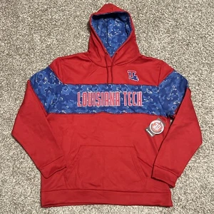 Colosseum Louisiana Tech Bulldogs Red Blue Pullover Hoodie Jacket Men’s Size XL - Picture 1 of 12