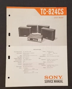 Sony TC-824CS 8- Track 2 Channel Quadradio Stereo Service Manual.  Japan 1972 - Picture 1 of 2