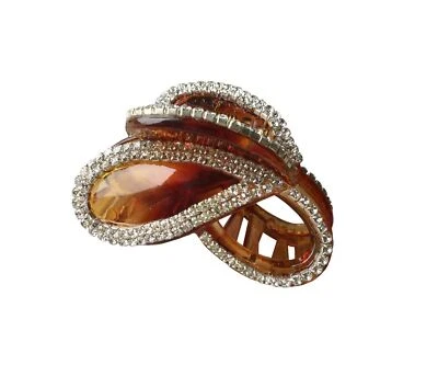 Women Simple Exquisite Acrylic Rhinestones Large Fancy Hair Claw Clip - Elega... - Image 1 of 3